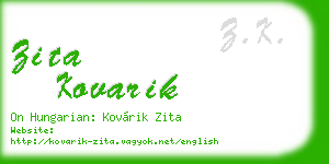 zita kovarik business card