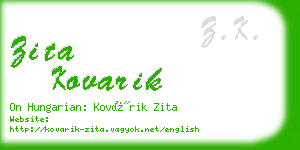 zita kovarik business card